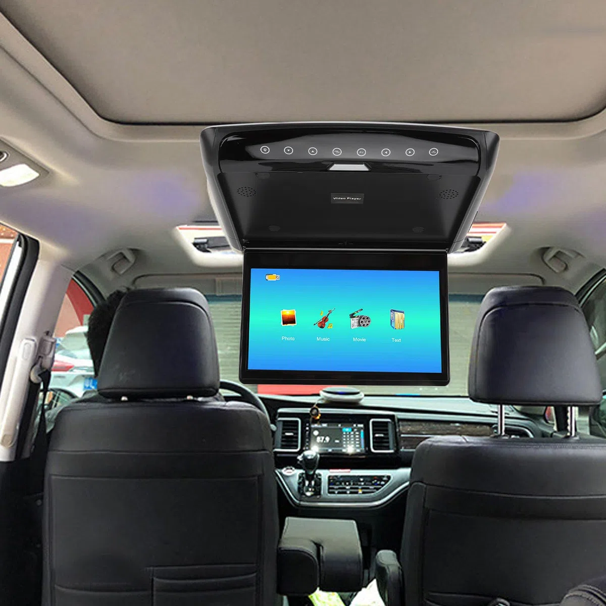 Autodach-Player, Auto-Overhead-Player 11,6-Zoll-HD-IPS-Bildschirm 170-Grad-Öffnungswinkel Rücksitz-Entertainment für Business-Auto-SUV-Wohnmobil (BLACK)