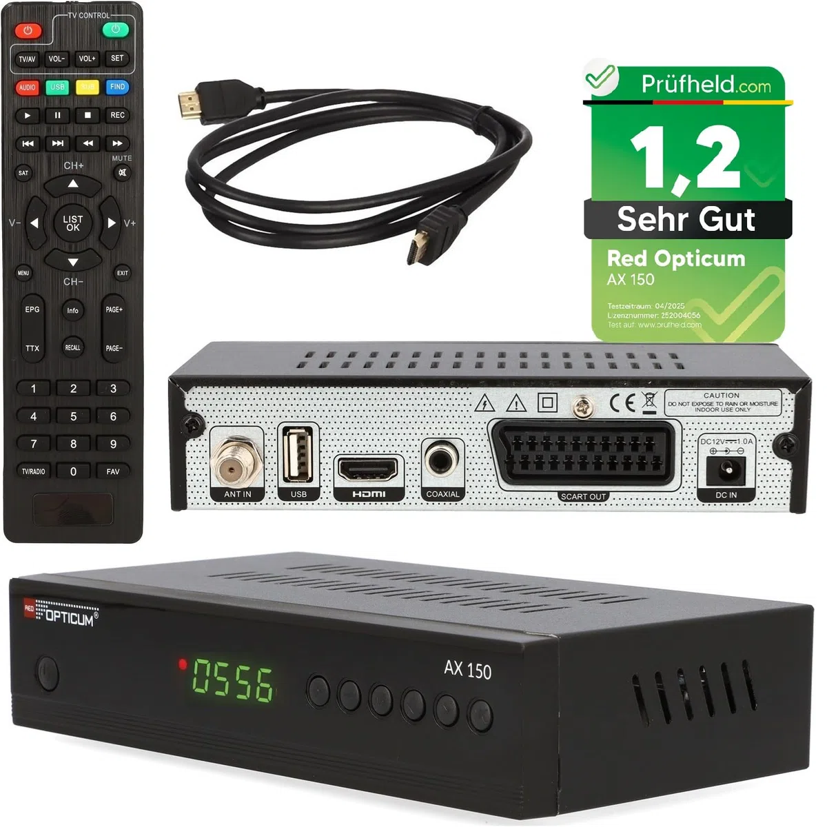 Camping SAT Anlage mit HD Receiver - 40cm SAT-Spiegel inkl. Single LNB, 10m Koaxialkabel - Mobile Satellitenanlage für Camping, Wohnmobil & Caravan - Full HD Sat Schüssel für unterwegs