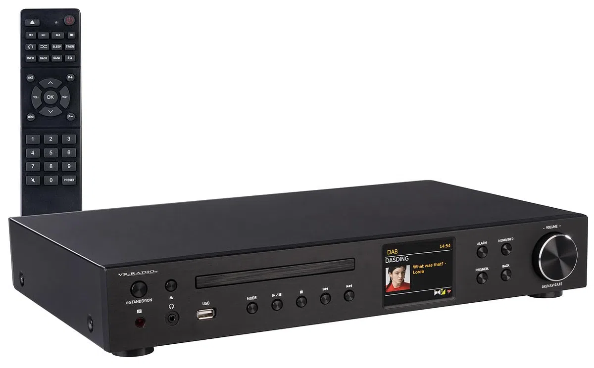 VR-Radio Radio Receiver: WLAN-Internetradio-Receiver, DAB+/UKW, CD, Bluetooth, 200 W, schwarz (DAB Tuner, Stereo DAB+ Internetradio)
