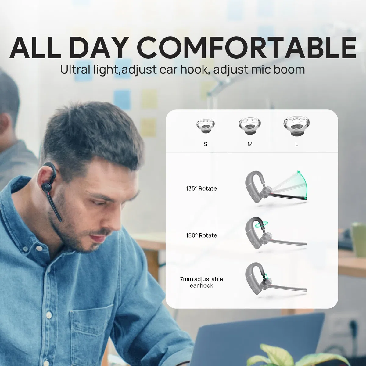 Yealink BH71 Pro Wireless Headset & Ladekoffer,Einohr Bluetooth-Headset mit Mikrofon mit Geräuschunterdrückung,Verbindung zu Handy/Mac/PC über Bluetooth,Funktioniert mit Teams, Zoom