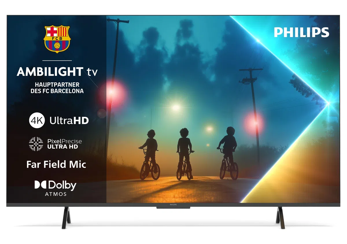 PHILIPS Ambilight 55PUS8200 4K LED Smart TV - 55 Zoll Display mit Pixel Precise Ultra HD, Titan OS, Dolby Vision und Dolby Atmos Sound, 2025