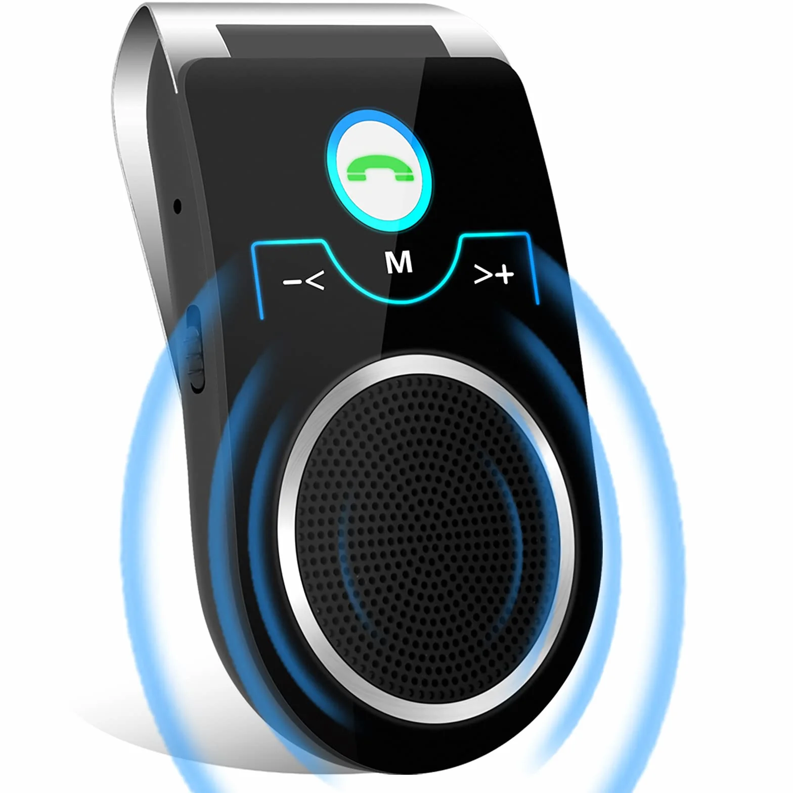 Bluetooth KFZ Freisprecheinrichtung, Bluetooth 5.0 In Car Speakerphone Handsfree Car Kit mit Geräuschunterdrückendes mikrofon und Stereo-Sound für GPS, Musik, Telefongespräche Unterstützt 2 Telefone