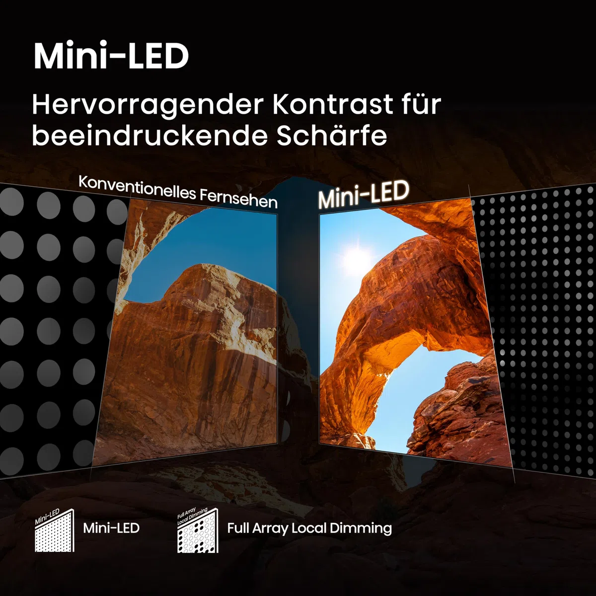 Hisense 55U7Q Fernseher 55 Zoll, 4K Mini LED ULED, Smart TV, Hi-View AI Engine, 144Hz Game Mode Pro, FreeSync Premium, Built in Subwoofer, Dolby Vision IQ Atmos, Airplay, Sprachsteuerung[2025]