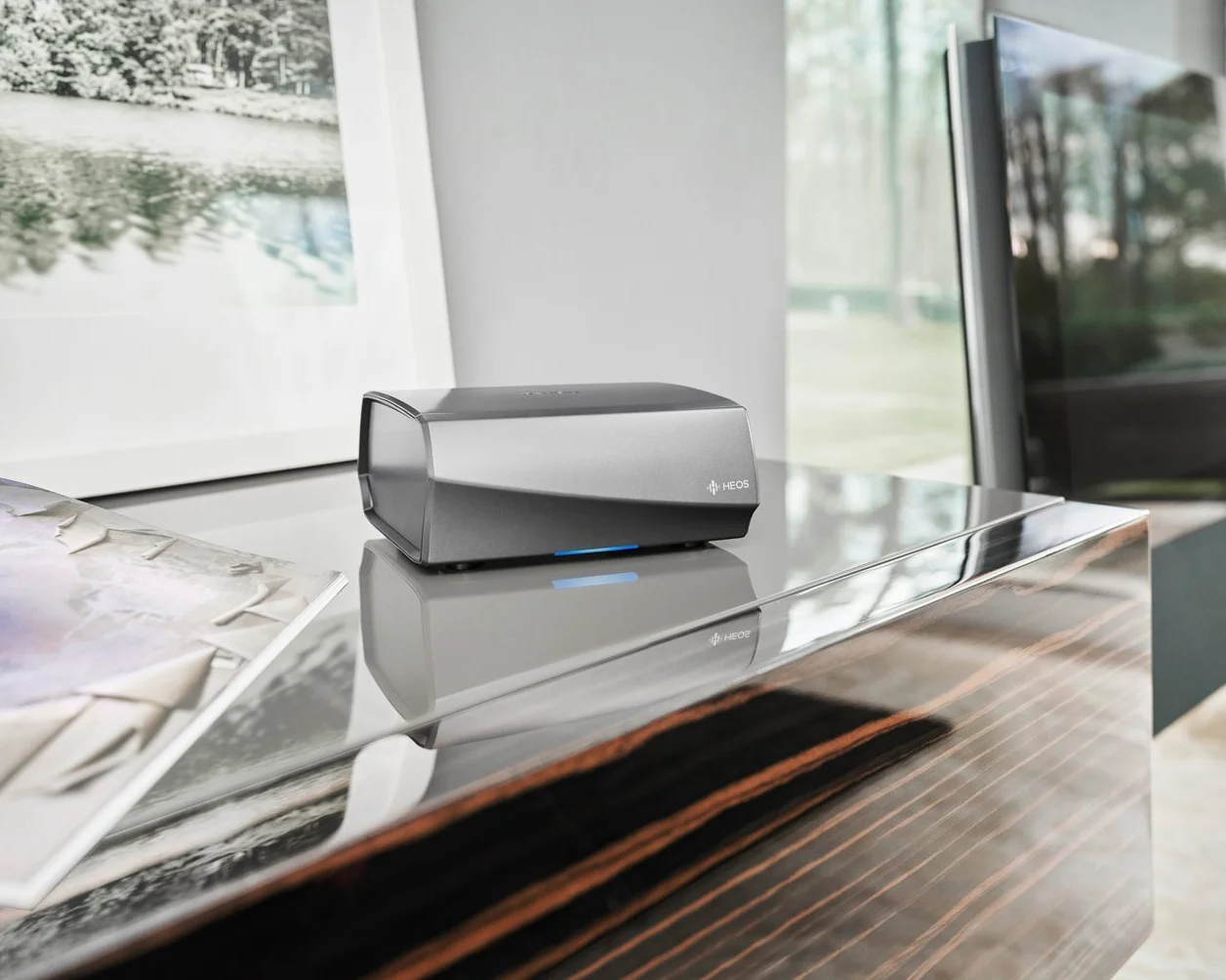 Denon HEOS by HEOSLINKHS2SRE2 Multiroom Audio-Streaming Vollverstärker (High-Res Audio, Spotify Connect, NAS, WLAN, USB, Appsteuerung, Aux-In, Bluetooth) schwarz