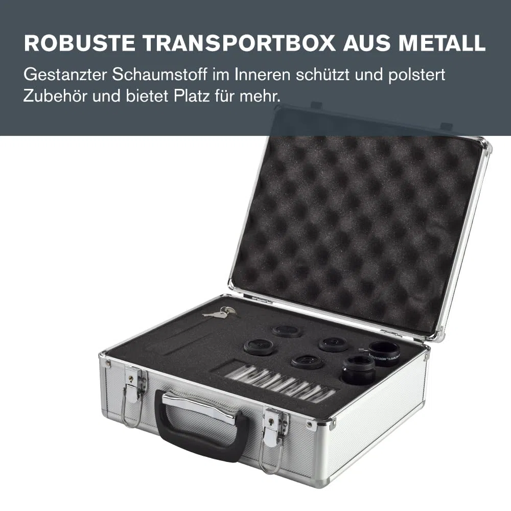 Celestron 94303 1,25 Zoll Okular- und Filterset - 14-teiliges Set in Metalletui mit Schaumstoffeinsatz, Silber