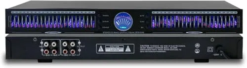 22-Band Stereo Graphic Equalizer mit zwei Kanälen, 10 voreingestellten Effekten und Rauschunterdrückung für HiFi Home Audio und Aufnahmestudios