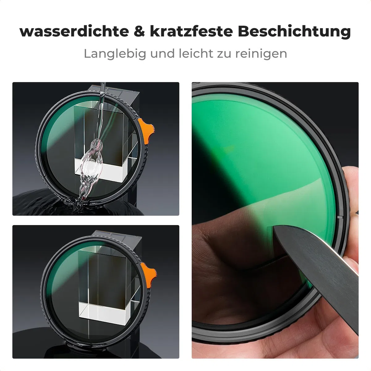 K&F CONCEPT Variabler ND Filter 67mm ND3-ND1000 Graufilter (1.5-10 Blendenstufen) （Nano-Xcel）