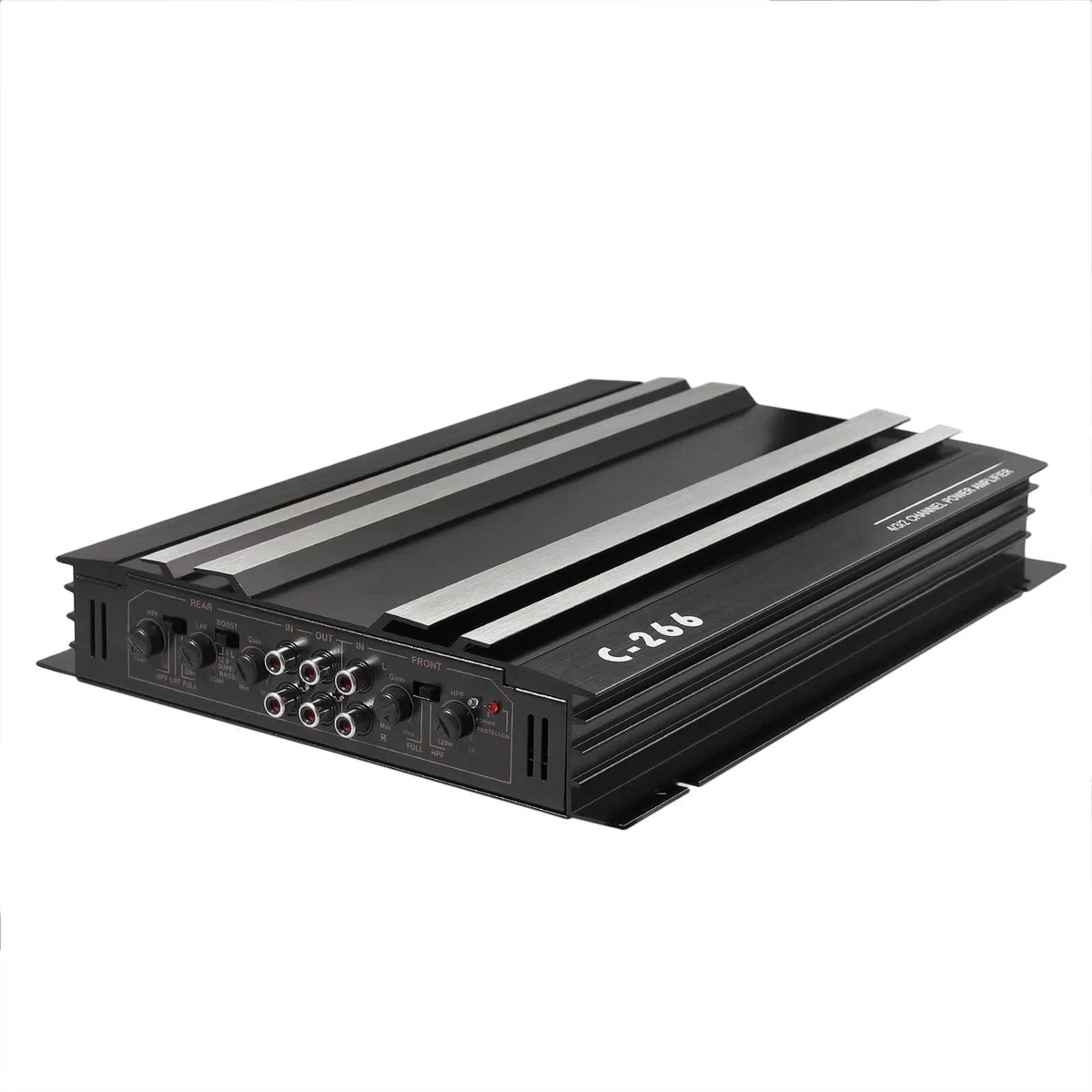 PROZOR Auto Audio Verstärker mit 4 Kanälen 4 Ohm Car Stereo Audio Power Amplifier, an 4 Lautsprecher oder 2 Lautsprecher + 1 Subwoofer angeschlossen