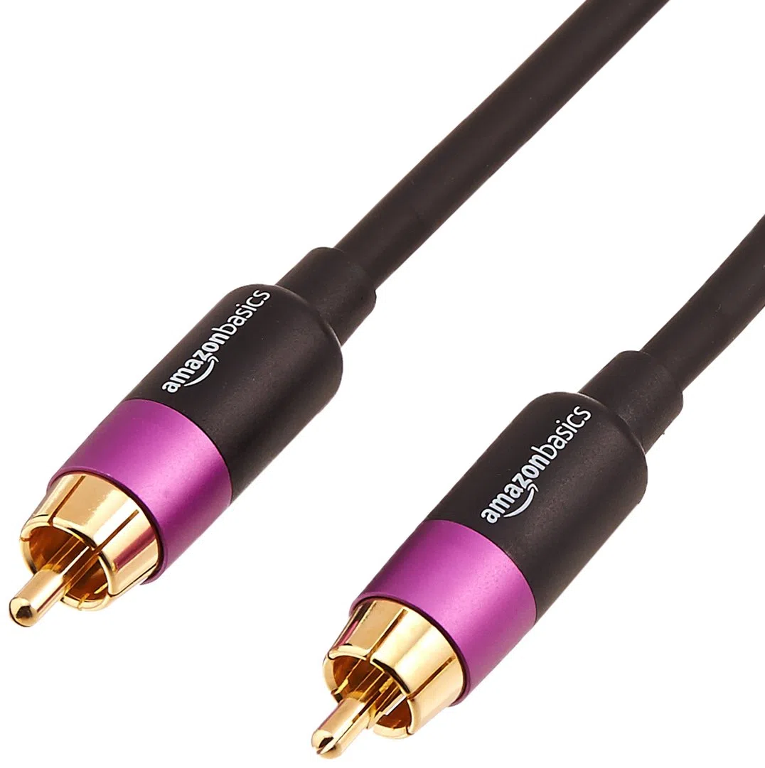 Sennheiser AMBEO Sub für TV und Musik - EU-Stecker & Amazon Basics RCA PBH-19088 Subwoofer-Kabel, 2.4 m, Schwarz