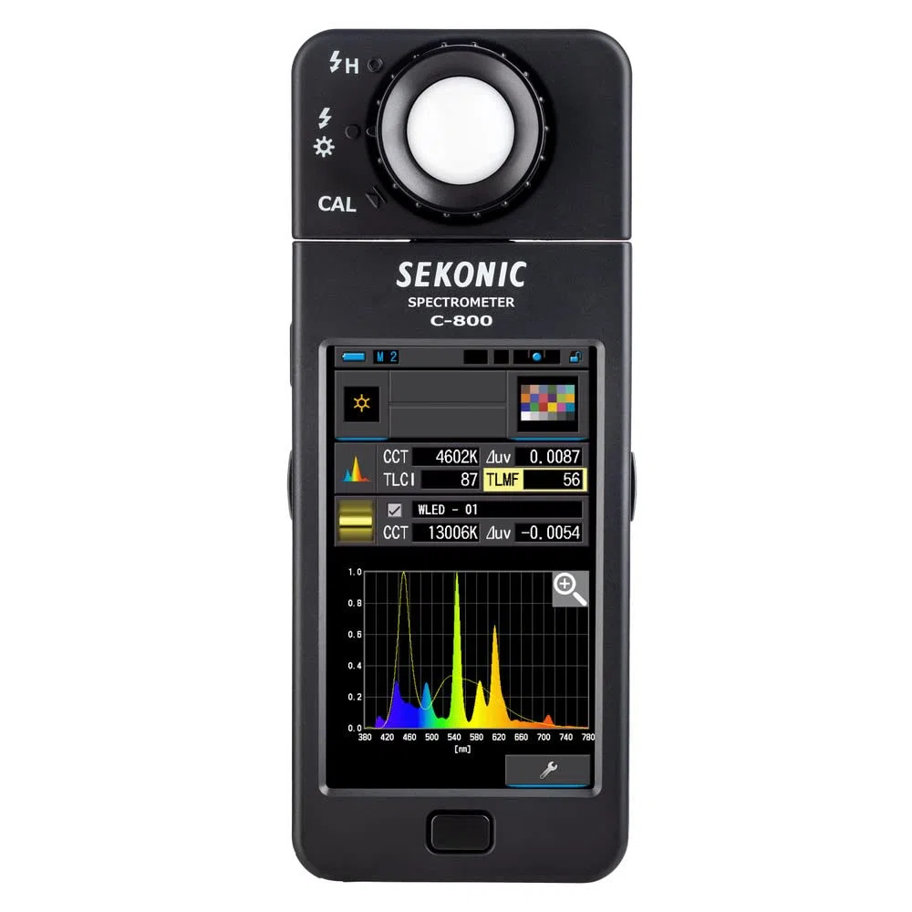 Sekonic C-800 Spektrometer – Vollspektrum Farb- & Lichtmessgerät für LED, HMI, RGB, CRI, TLCI, TM-30, SSI – Präzise Farbanalyse für Film & Foto