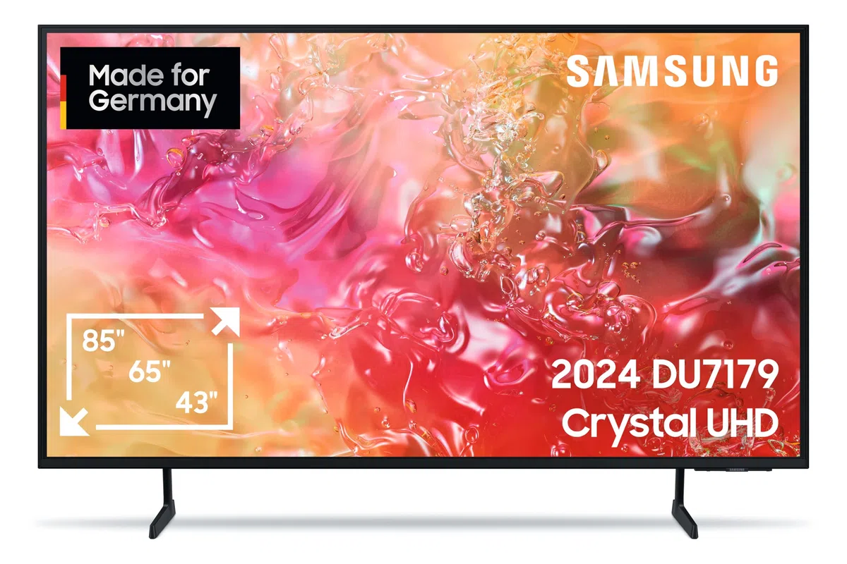 Samsung Crystal UHD Fernseher 4K DU7179, 75 Zoll (189 cm), PurColor, Upscaling, Gaming Hub, Prozessor, Tizen OS, Smart TV, Alexa, 3D Surround Sound & Q-Symphony, 2024