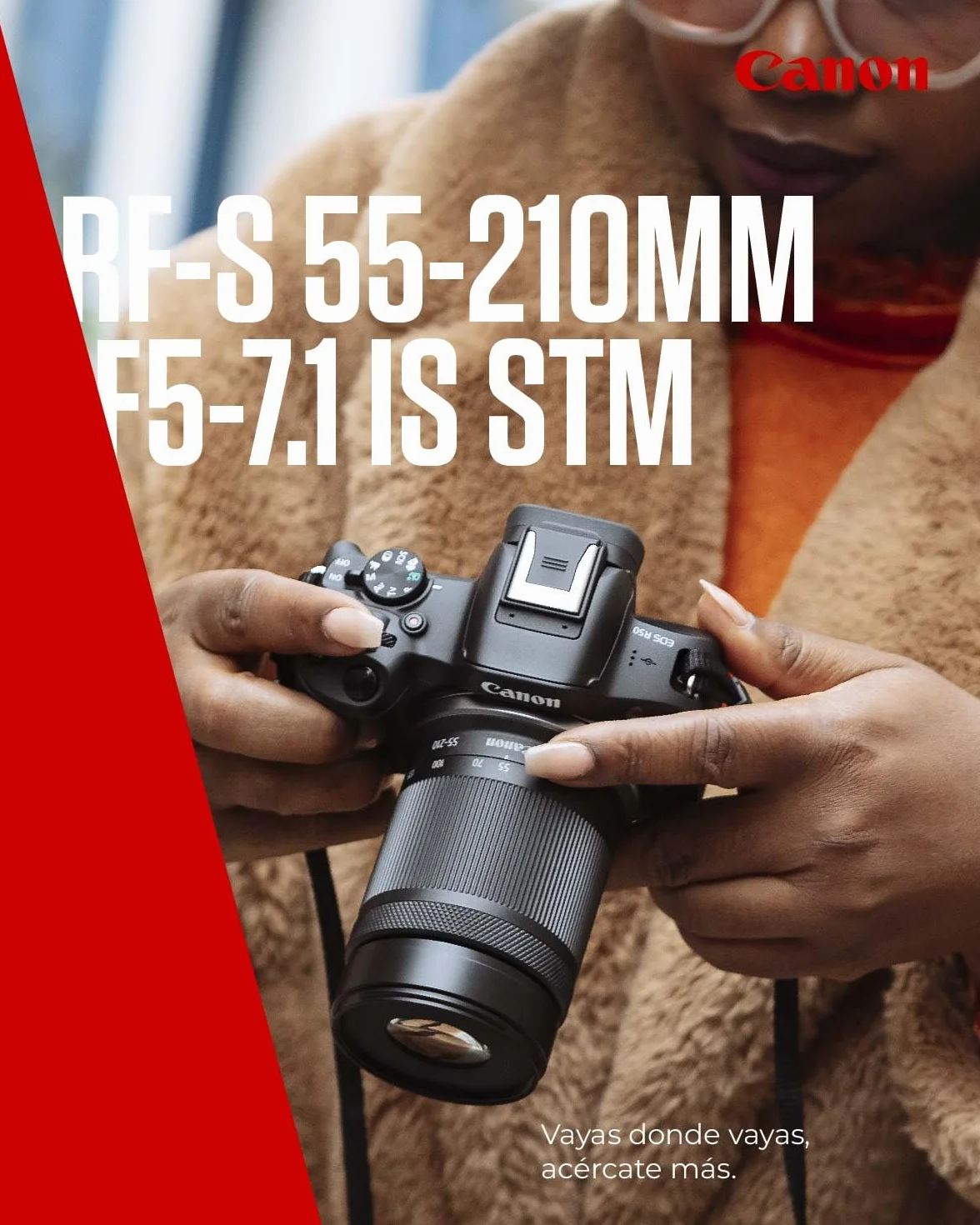 Canon RF-S Objektiv 55-210mm F5-7.1 IS STM – Tele-Zoomobjektiv mit 4,5-Stufen-Bildstabilisator für Reisen, Sport & Natur | Kompatibel mit EOS R APS-C