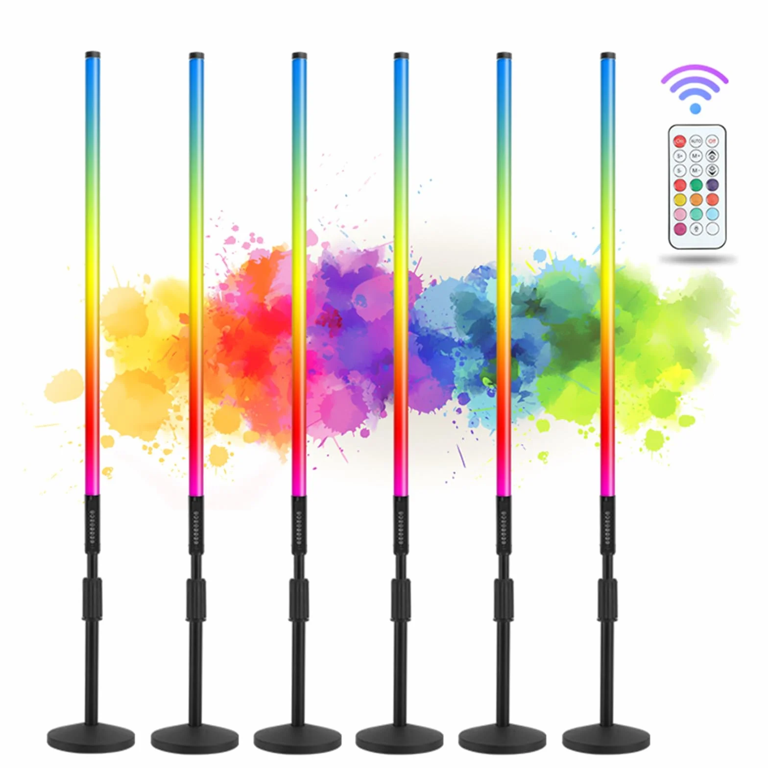 Tragbares RGB-Röhrenlicht mit Etui, 5000 mAh, batteriebetrieben, Neonlichter, Ständer für LED-Videostudio-Lichtstab, Fotografie, DJ-Tanz, Party, Bühne, Fotokabinen-Beleuchtung, 6 Stück