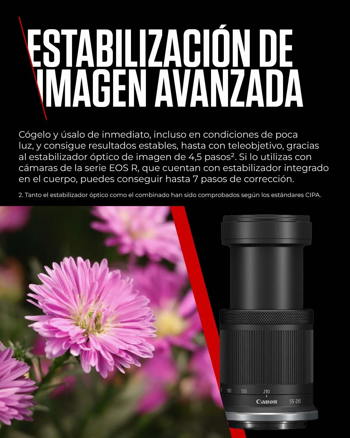 Canon RF-S Objektiv 55-210mm F5-7.1 IS STM – Tele-Zoomobjektiv mit 4,5-Stufen-Bildstabilisator für Reisen, Sport & Natur | Kompatibel mit EOS R APS-C