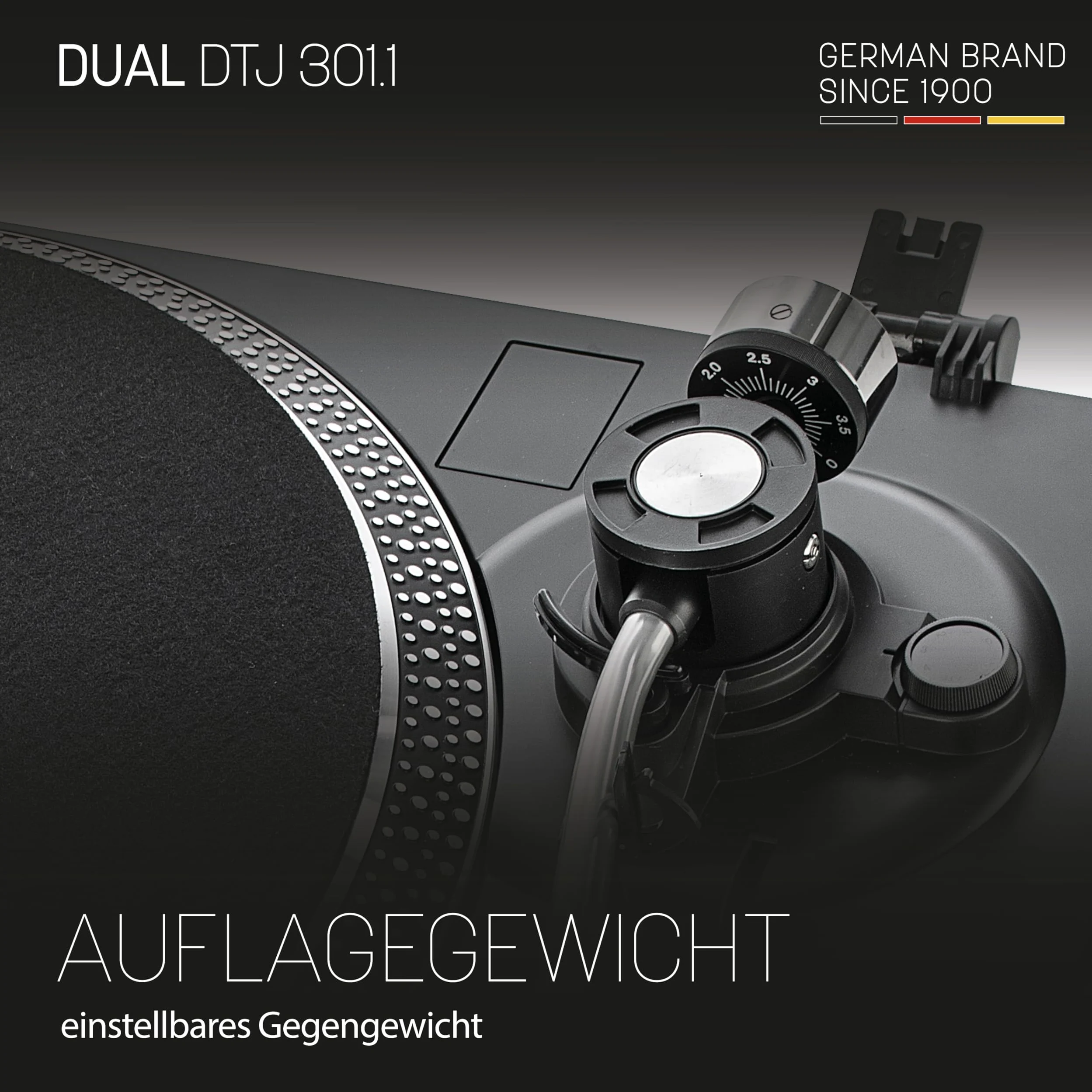Dual DTJ 301.1 USB DJ-Plattenspieler (33/45 U/min, Pitch-Control, Magnet-Tonabnehmer-System, Nadelbeleuchtung, USB Kabel) schwarz