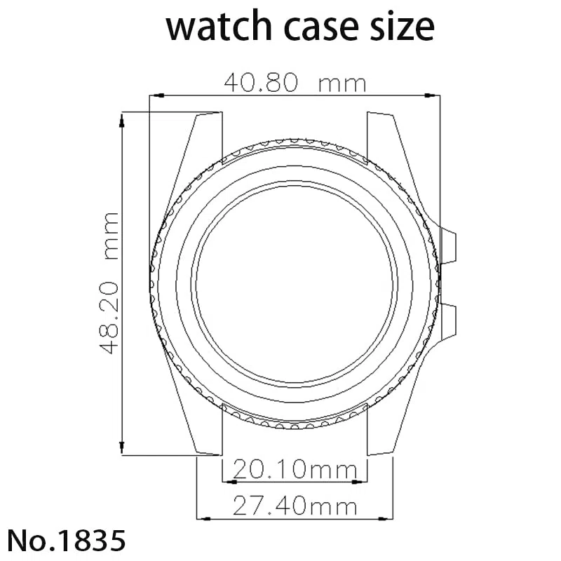 1pc 40mm Schwarz Taucher Herren Uhr Gehäuse Glas for Submariner NH35 NH36 NH38 Eta2824 Miyota8215 Bewegung 28,5 mmDial