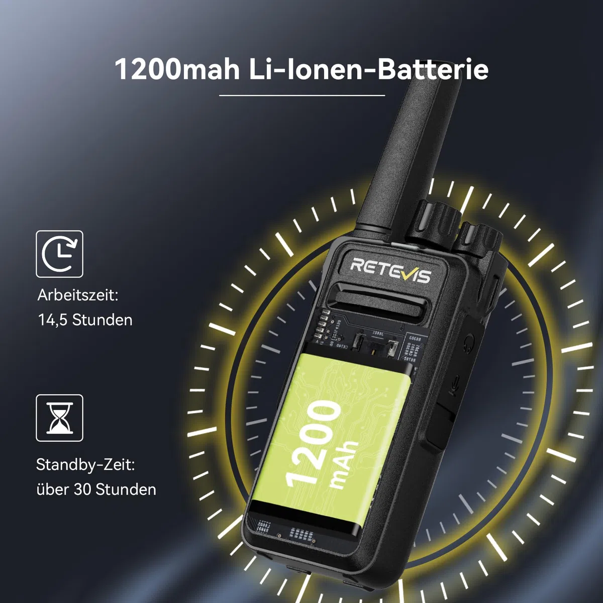 Retevis RT668B Walkie Talkie, PMR446 Funkgerät, USB-C, 16 Kanäle, Wiederaufladbare Funkgeräte Set für Sicherheit, Restaurant, Lager (Mit 10-Wege-Ladegerät)