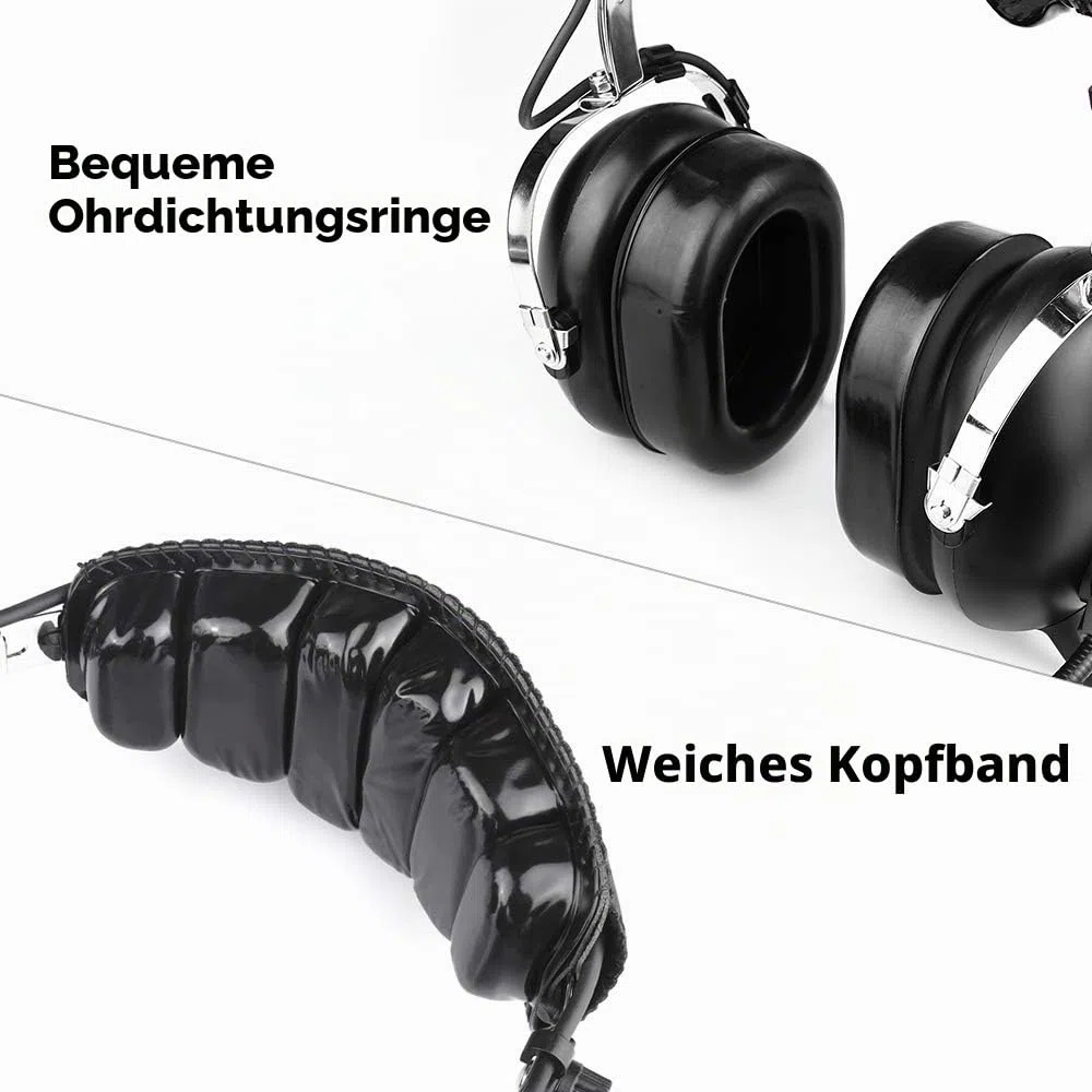 Luftfahrt-Headset für Piloten, PNR Luftfahrt-Headset, komfortable Ohrdichtungen, passive Geräuschreduzierung, mit Tragetasche