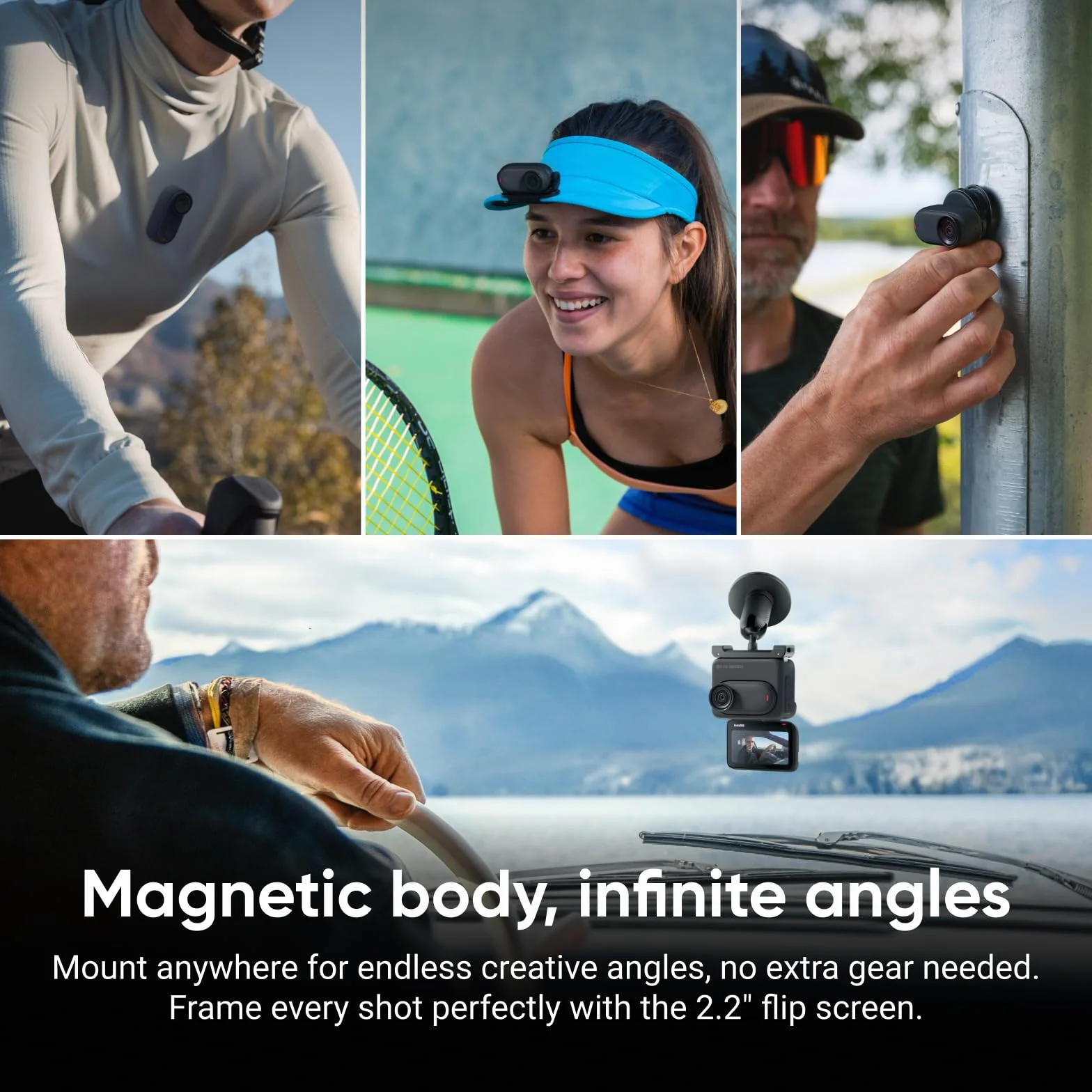 Insta360 GO 3S 64 GB Nachtschwarz - Tragbare 4K Mini-Kamera, Freihand-POVs, Überall anbringbar, Stabilisierung, 140 min Akku, 10 m wasserdicht, KI-Bearbeitung, Apple Find My, für Vlogs