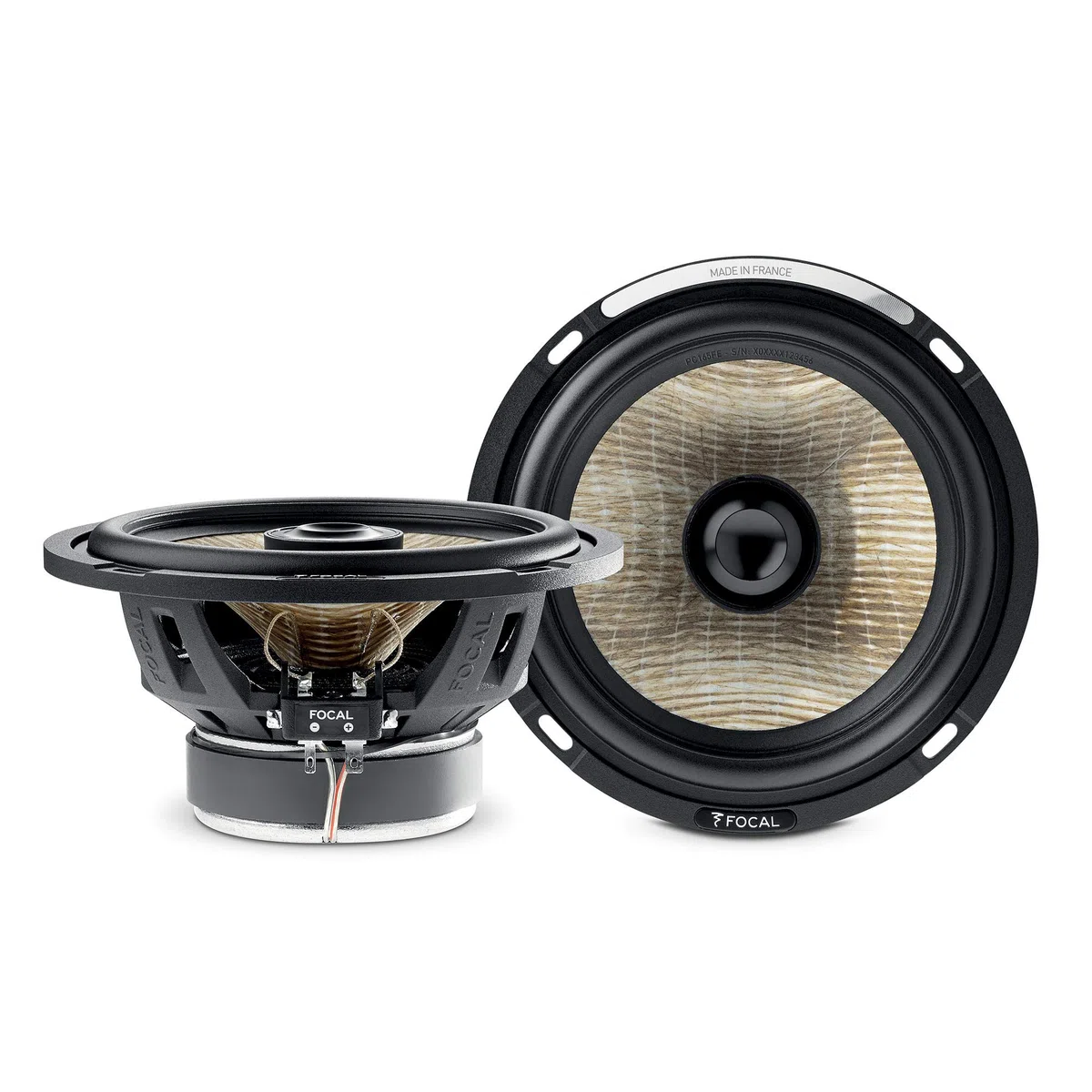 Focal PS165FE 2-Wege-Koaxial-Lautsprecher, 140 W, 16,5 cm, mit Flachs-Kegel-Technologie