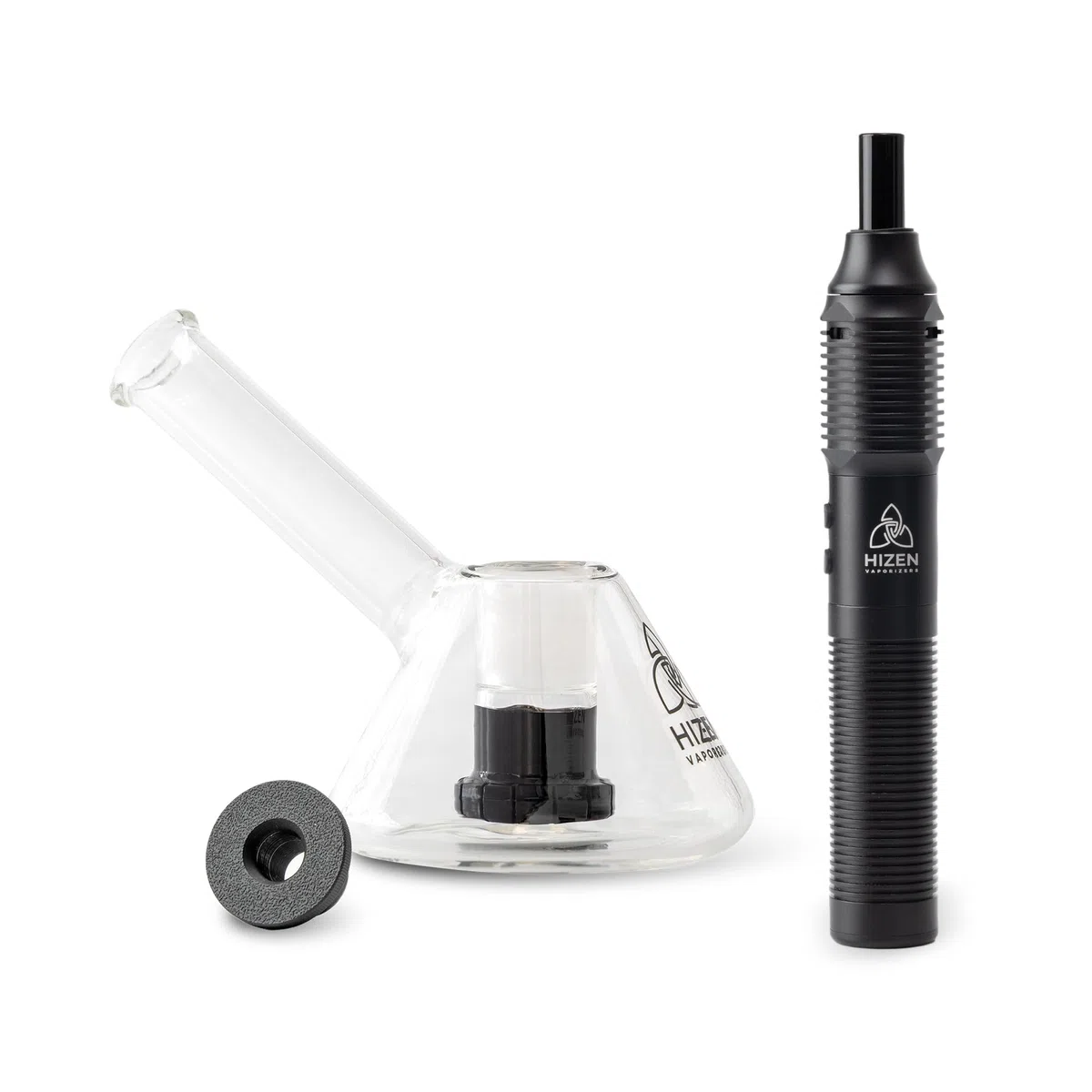 HIZEN Stilus Pro Max Konvektion Vaporizer + Glasbong Set, Verdampfer für Kräuter, XXL Heizkammer, USB-C, austauschbarer Akku (3200 mAh), Glasmundstück, Endless Timer