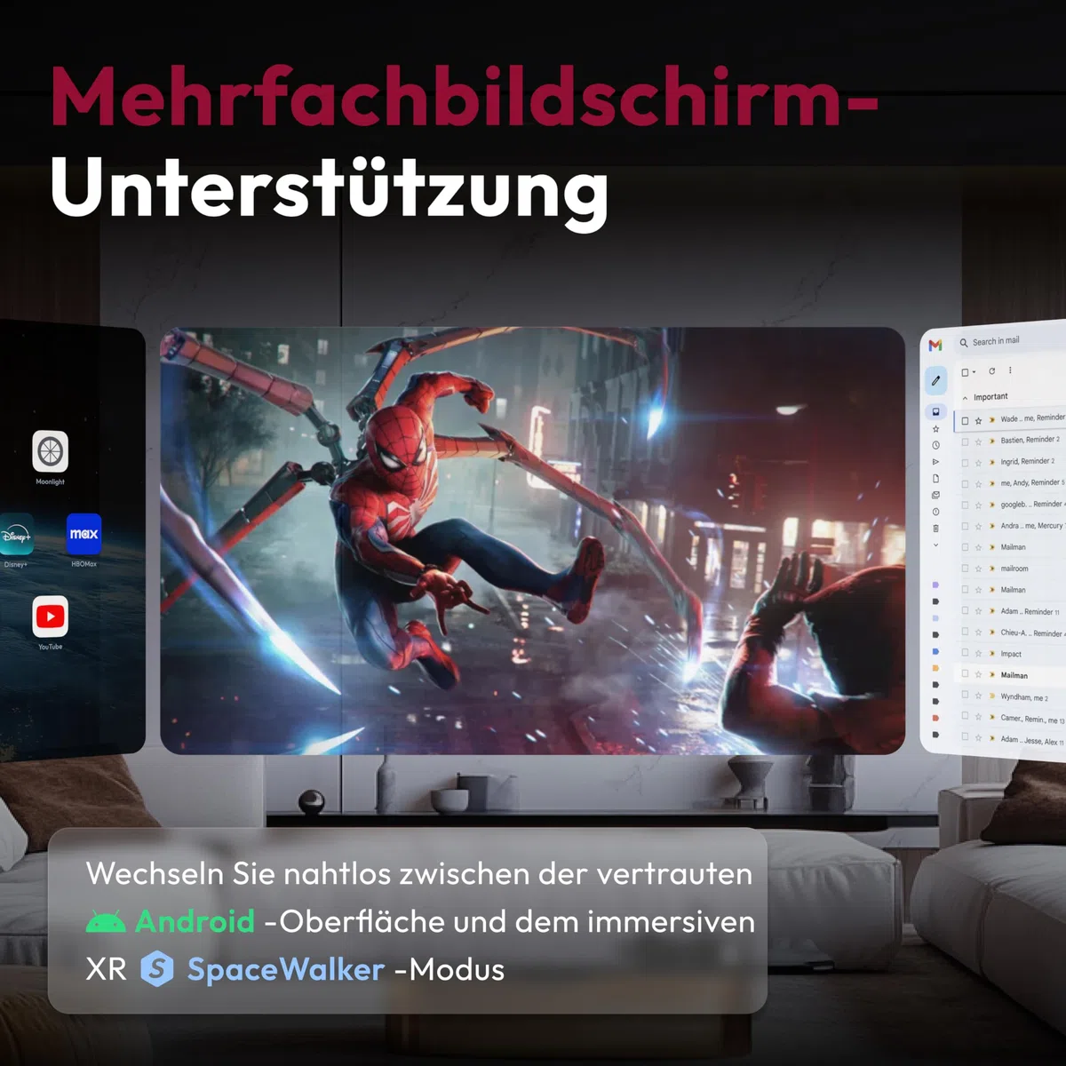 VITURE Pro Neckband, Offizieller Partner von PSPlay, Multi-Screen/3DoF/Smooth Follow/Ambient Mode, 3D Player, AI Assistant, nahezu kabellose Freiheit für Gaming & Streaming, 12GB+256GB