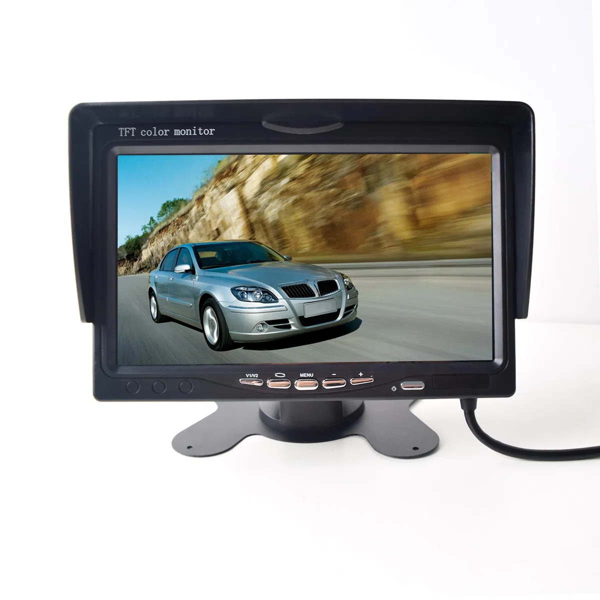 7" Auto Monitor 4-PIN Luftfahrt Stecker 2 Eingänge 800x480 HD Anti-Glare Hohe Helligkeit für 12V-24V LKW Anhänger Bus Vans Camper Fahrzeug