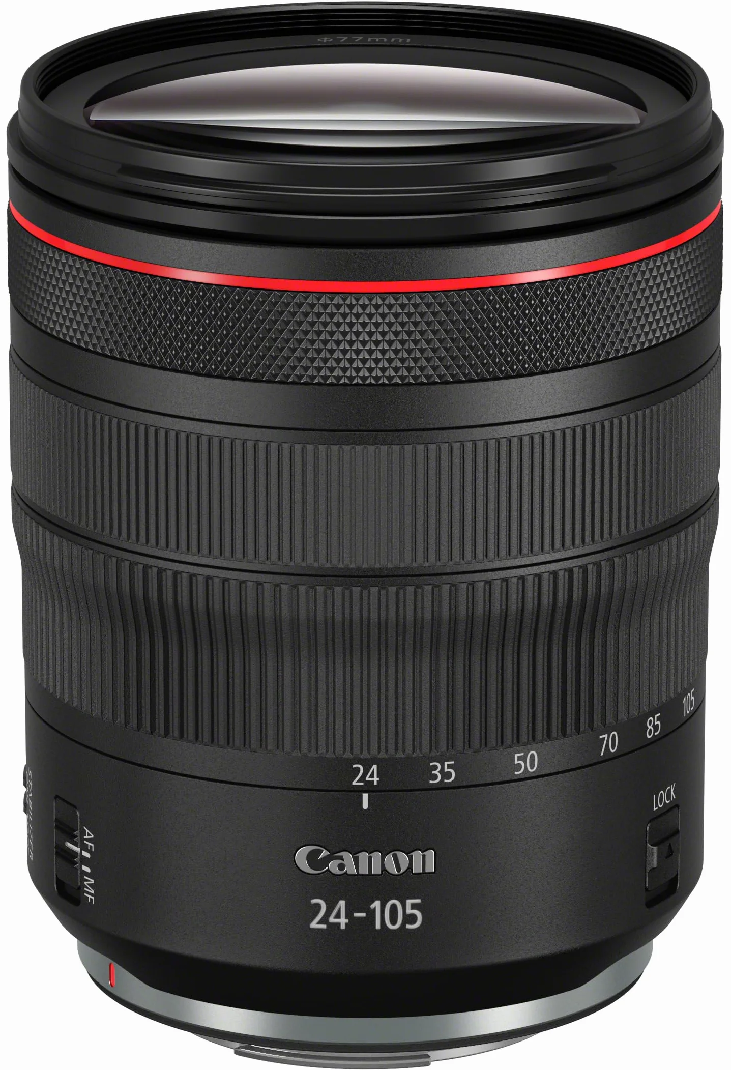 Canon Objektiv RF 24-105mm F4L is USM Lens Zoomobjektiv Teleobjektiv passend für Kameras der EOS R-Serie (77mm Filtergewinde, Bildstabilisator, Nano USM Motor, Witterungsschutz), schwarz