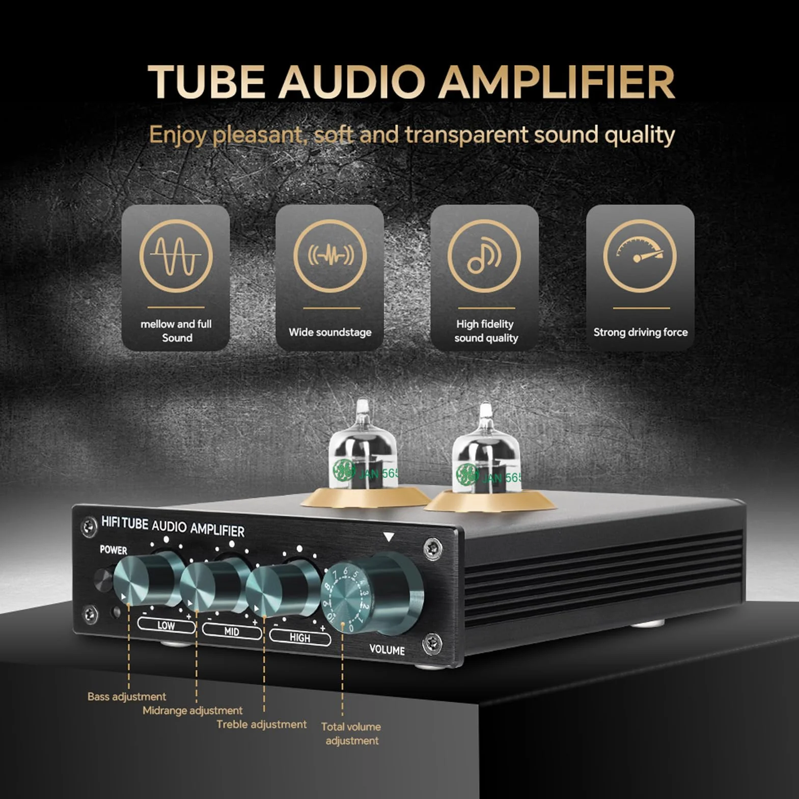 Audio Equalizer 3-Band EQ Röhrenvorverstärker für HiFi-Systeme mit JAN5654 6J1 6J4 6J5 6AK5 Kompatibilität für DVD CD MP3 Player Computer Smartphones (summina7fqks9vnye-12)