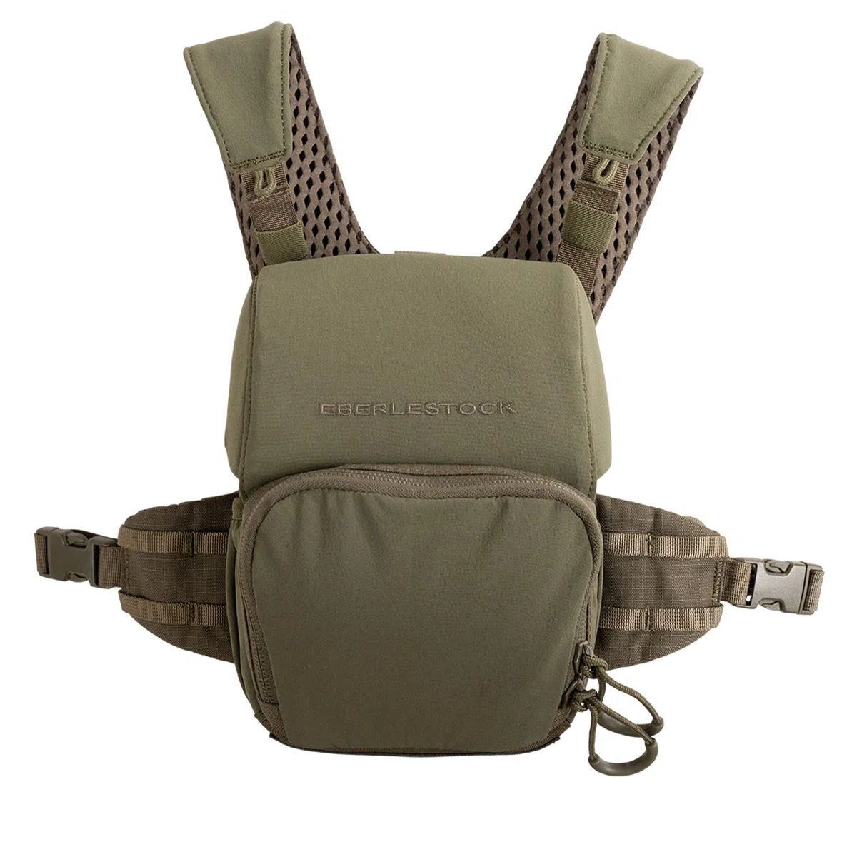 Eberlestock Bravo Modular Bino Pack – Magnetisches Fernglasgeschirr für die Jagd mit leisem Stoßschnurverschluss – MOLLE-kompatibel – atmungsaktive Air-Mesh-Gurte – Militärgrün, Größe L