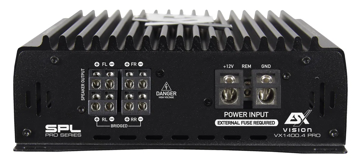 ESX VX1400.4Pro - 4-Kanal Ultra Class D Digital Car-HiFi Verstärker mit 4 x 200/350 Watt RMS @ 4/2 Ω | Extreme Leistung für sehr potente Front- und Heck- Autolautsprecher