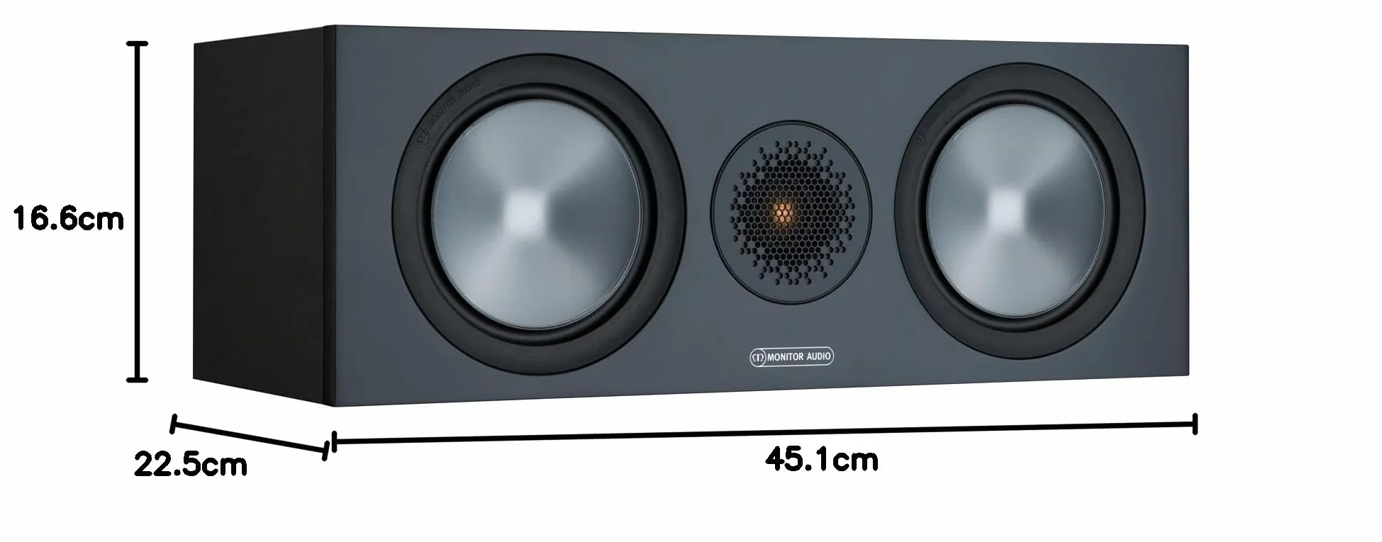 Monitor Audio Bronze C150 6G | Farbe: Schwarz | Center-Lautprecher | Stück | Heimkino | 2-Wege | 8 Ohm | 120 Watt | Magnetische Abdeckung | Geschlossenes Gehäuse | Passiv