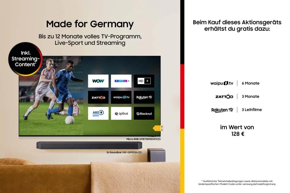 Samsung Full HD F6009F 32 Zoll (81 cm) LED Flachbildfernseher, PurColor-Technologie, HDR, Object Tracking Sound Lite, Knox Security, One UI Tizen, Smart TV, Unbegrenzt kostenlose Inhalte