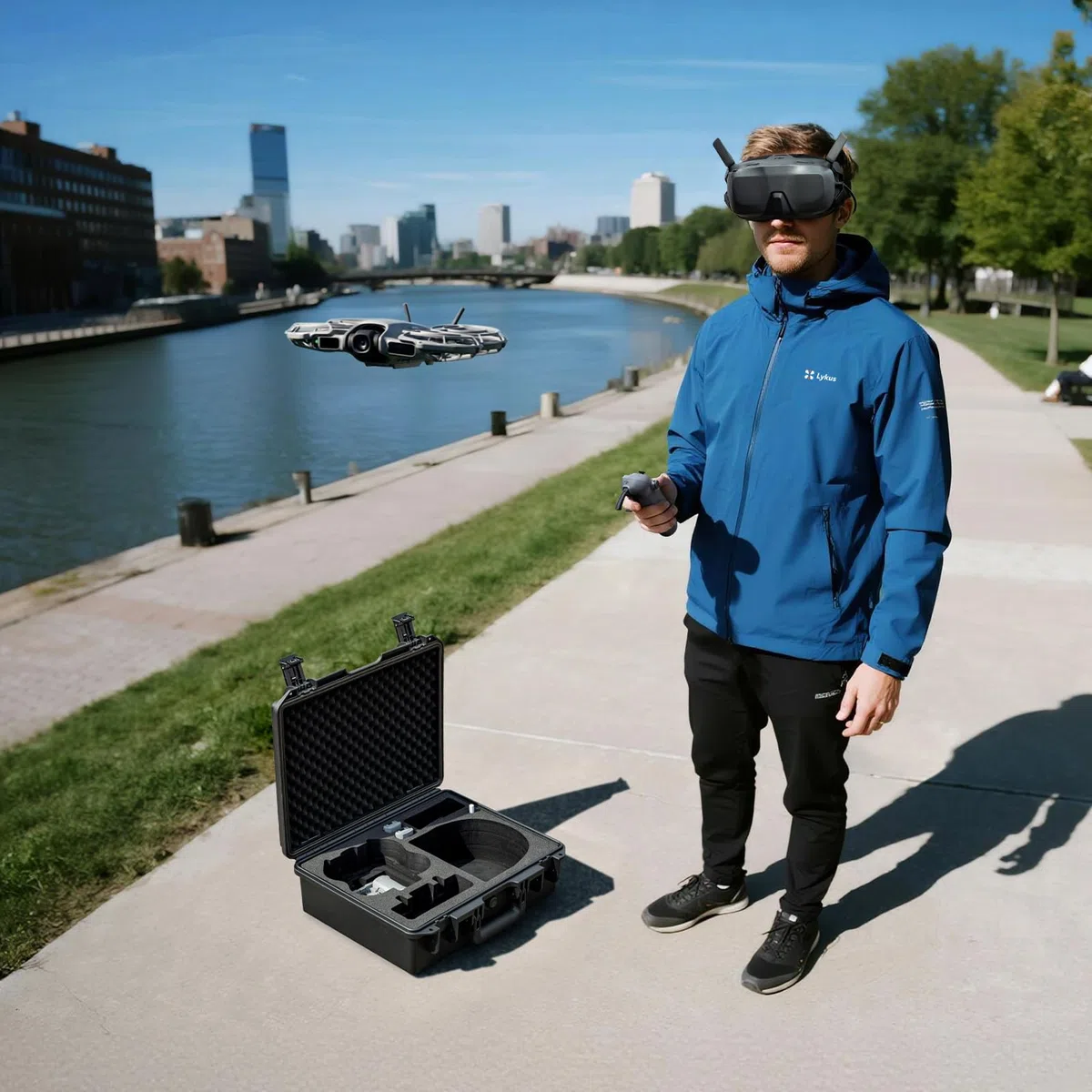 Lykus Titan N210 Wasserdicht Tasche Koffer Case für DJI Neo 2 Motion Combo, Goggles N3/3, RC Motion 3, FPV Controller 3, unterstützt bis zu 8 Akkus [NUR Koffer]