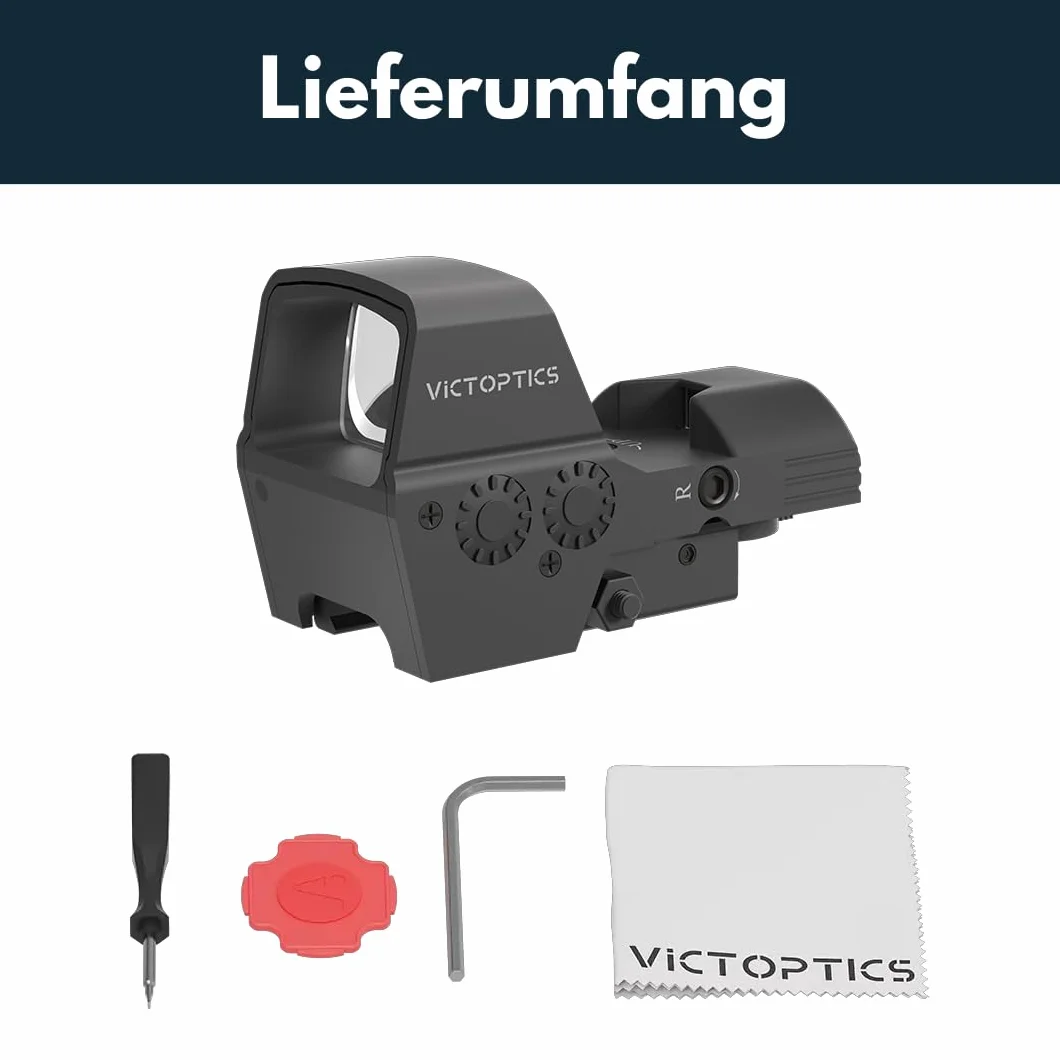 Victoptics RDSL36 Omega SRD 1x23x33 Four-Reticle Rotpunkt Visier für Sport, Airsoft und Jagd, Luftgewehr, Ziel-Visier, Reflex-Visier, Red-Dot zum zielen