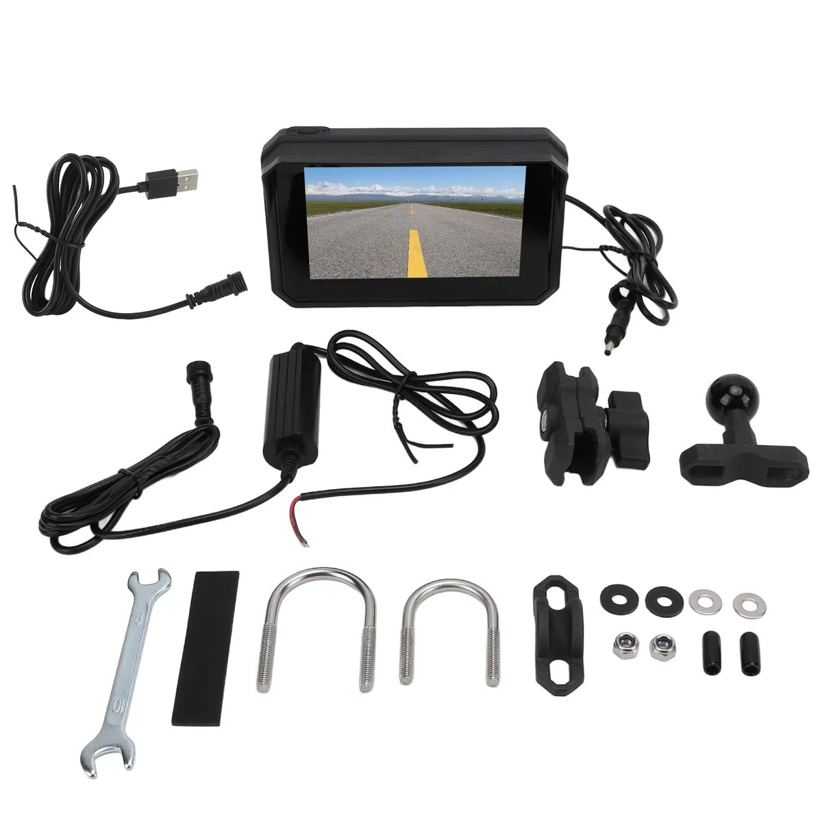 5-Zoll-Motorrad-Carplay-GPS-Navigation, Airplay CarPlay/Android Auto für Motorräder, Wasserdichter IPS-Touchscreen, Motorrad-/Motorrad-GPS, Bluetooth