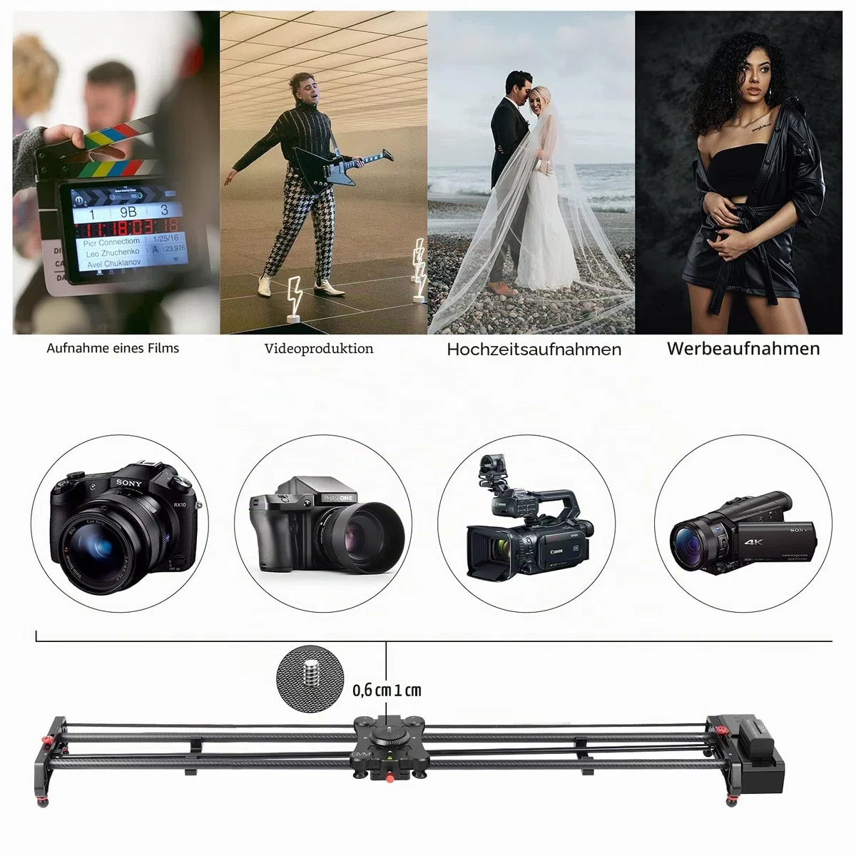 GVM Kamera Slider Motorisierter, 120cm Kamera Slider Dolly Rail mit APP Steuerung, motorisiertem Zeitraffer und Videoaufnahme Follow Focus Shot und 120-Grad-Panoramaaufnahmen, Video Schiebeschiene