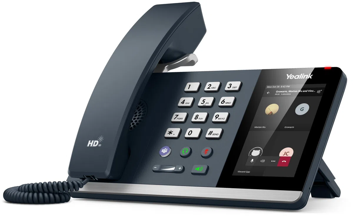 Yealink MP54 E2 Zertifiziert für Microsoft Teams & Skype for Business, Desktop-Telefon für PC, Bluetooth-Kopplung, 4 Zoll Touchscreen, Dual-Port-Ethernet mit PoE, HD Audio, Dunkelgrau