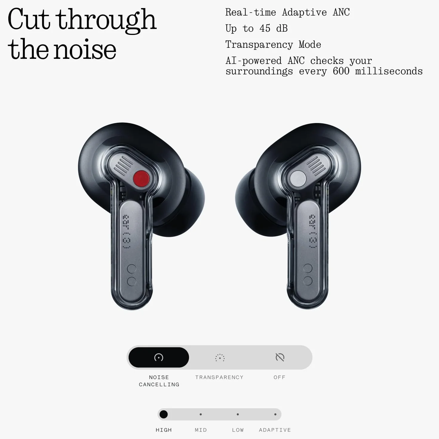 Nothing Ear (3) Kabellose In-Ear Kopfhörer, Adaptive Geräuschunterdrückung, LDAC Hi-Res Audio, Super Mic, IP54, Schnellladen, Bis zu 22 Std. Akkulaufzeit, Kompatibel mit Android & iOS – Schwarz