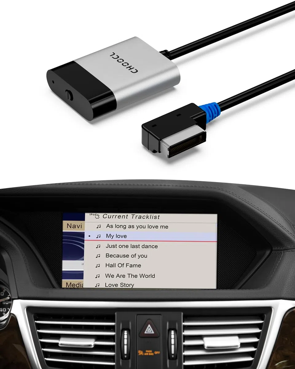 Bluetooth-Auto-Adapter für 2008–2012 Mercedes-Benz mit AMI-Anschluss, Bluetooth Receiver mit aptX-HD-Sound und AMI-Kabel