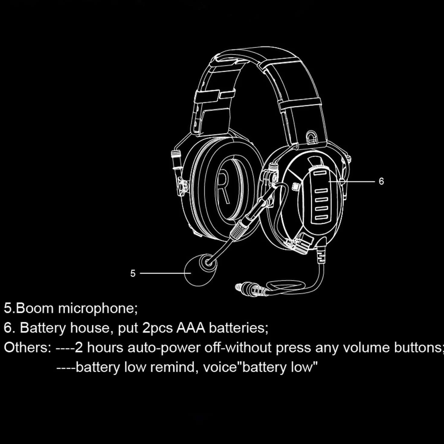 Walkie-Talkie-Elektronik-Ohrenschützer, Comms PTT Gehörschutz, Geräuschreduzierung, bequemes Headset, Funkkommunikation, Kopfhörer für Airsoft, Schießen, Paintball, MilSim, UTV-Starter für UV5R
