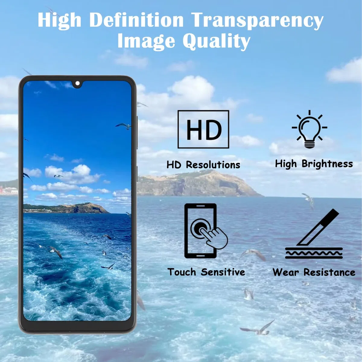 H&LYCYJ Original Display Bildschirm für Samsung Galaxy A33 5G OLED A336E A336B A336B/DS LCD Bildschirm Ersatz Assembly kit（Schwarz mit Rahmen,Fingerabdruckunterstützung