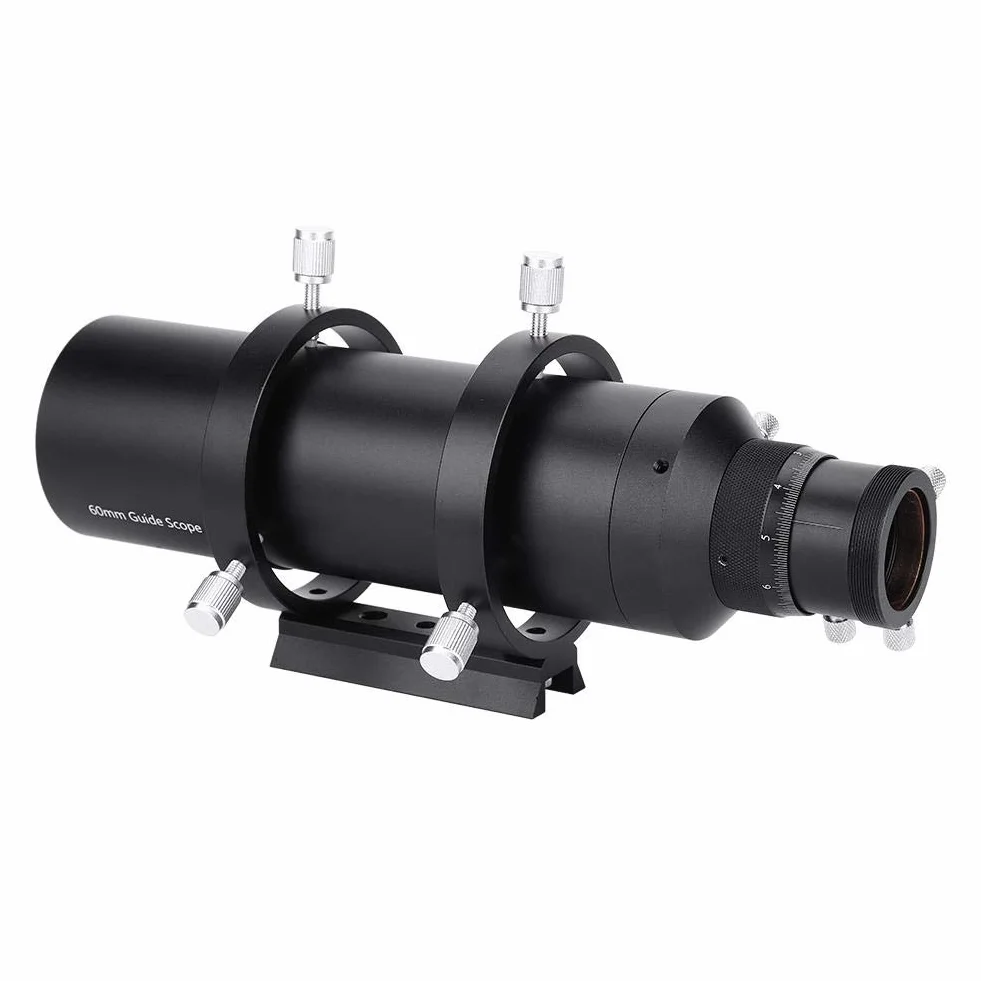 60mm Guidescope 240mm Brennweite Sucher Fernrohr aus Aluminiumlegierung mit Doppelwendel Fokus und Halterung für astronomisches Teleskop