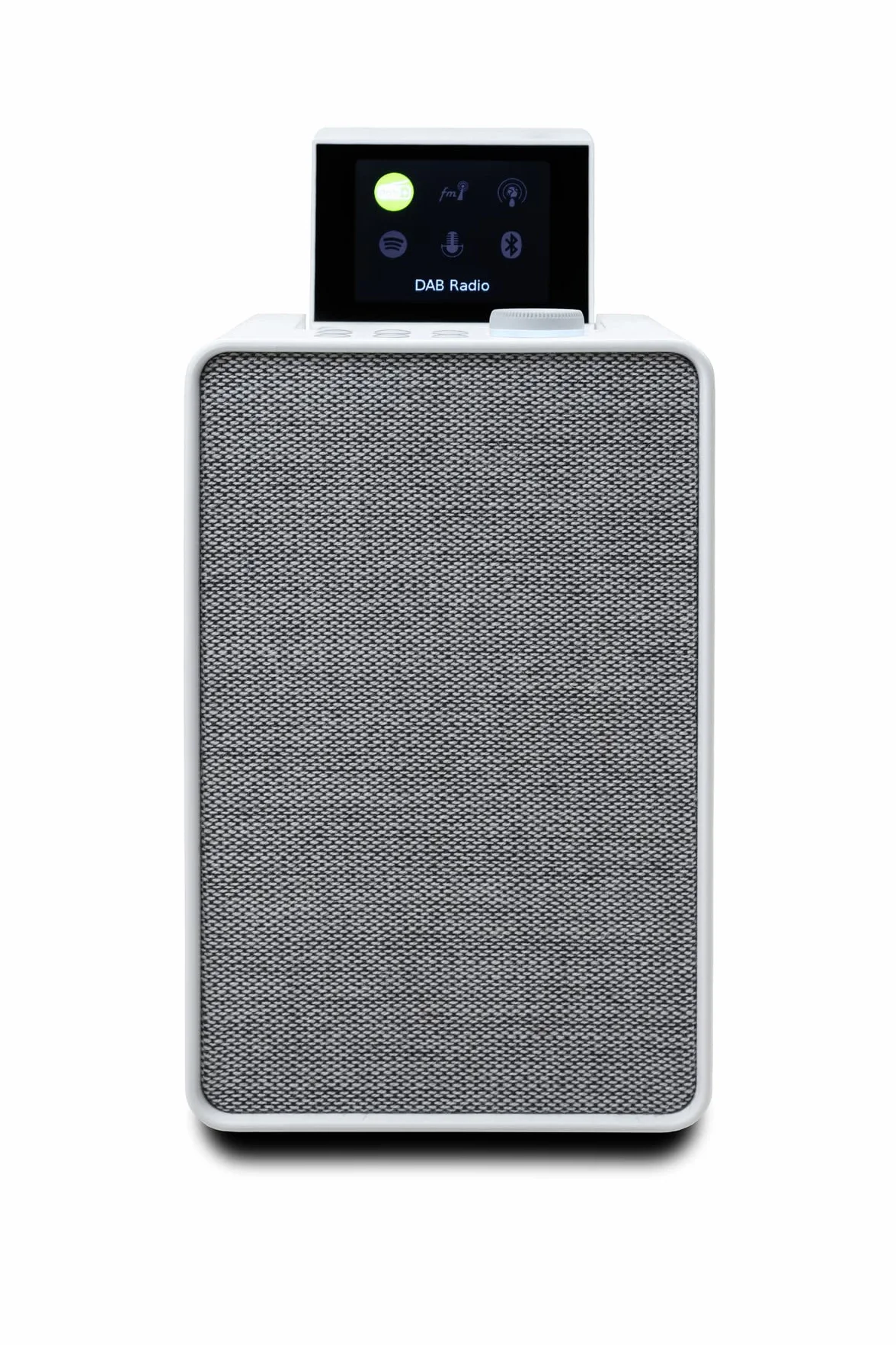 Pure Evoke Spot kompaktes Musiksystem (DAB+/UKW Radio, Internetradio, Podcasts, Spotify Connect, Bluetooth, klappbares Farbdisplay) Cotton Weiß