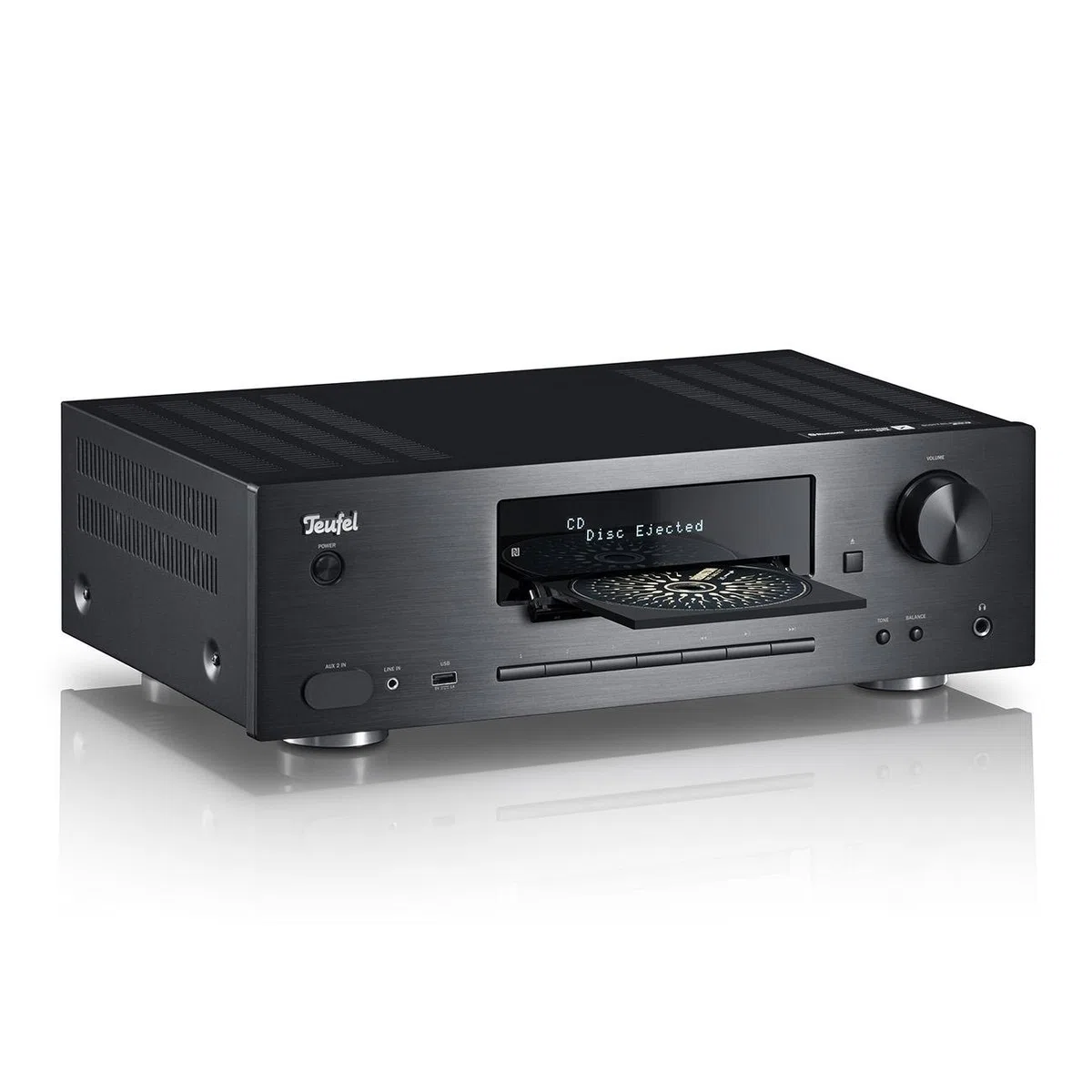 Teufel Kombo 62 CD-Receiver Kraftvoller Stereo-CD-Receiver Verstärker mit Bluetooth DAB+ Schwarz