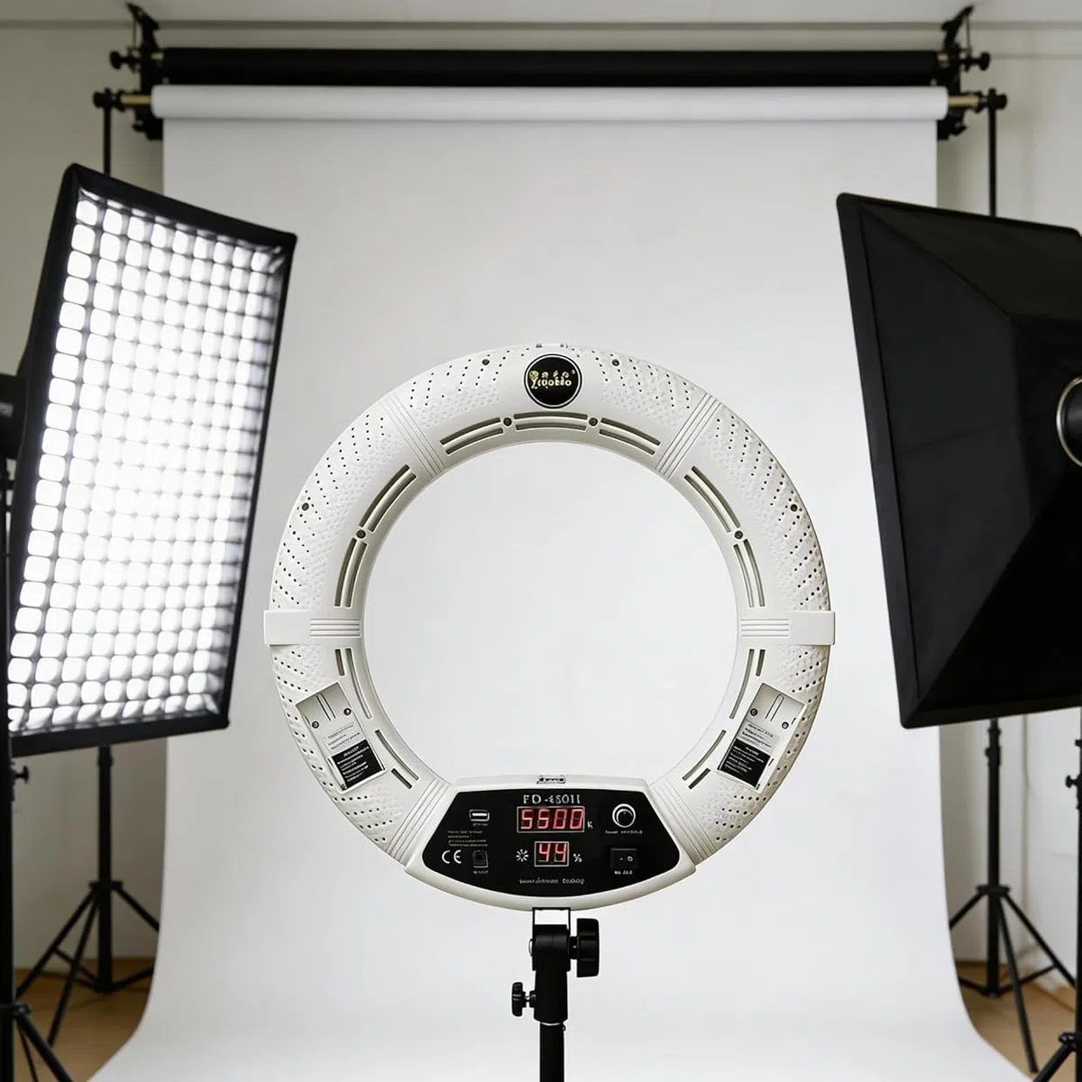FD480 Digitaler Bildschirm LED Ringleuchte Licht Set:18 Zoll 96W Dimmbare LED-Ringlicht für YouTube Vine Self-Porträt der Videoaufnahme(Ohne Tasche und Stativ)