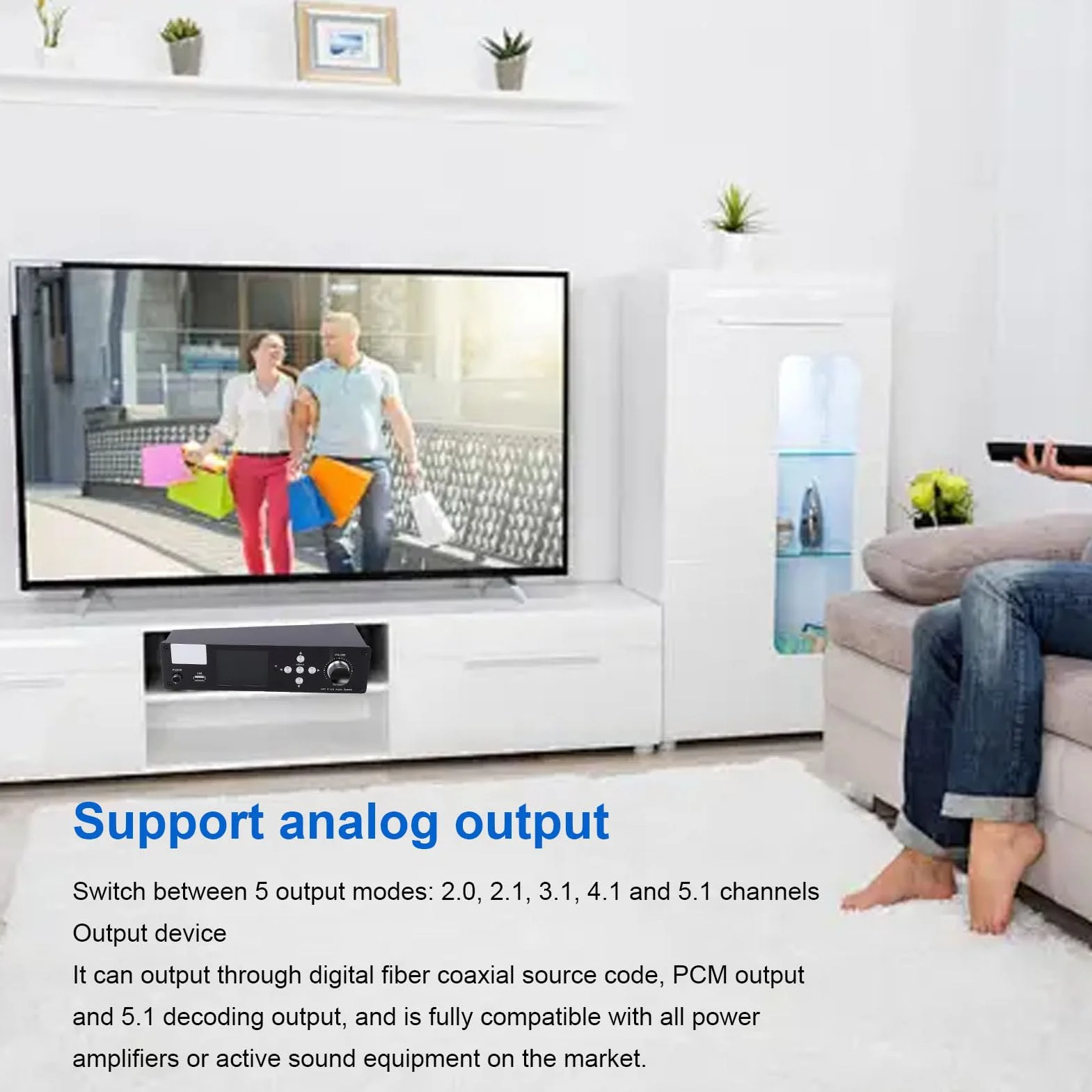 5.1-Surround-Sound-Decoder, DTS HD AC3-Decoder mit Bluetooth 5.0 und Optischem Koaxialausgang, für Heimkino-DVD-Bluray-Player-Fernseher (EU-Stecker)