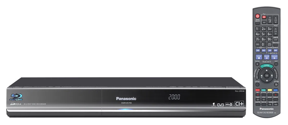 Panasonic DMR-BS785EGK Blu-ray Rekorder mit 250 GB Festplatte (Blu-ray Brenner, DVB-S/S2 Tuner, HDMI, Upscaler 1080p) schwarz