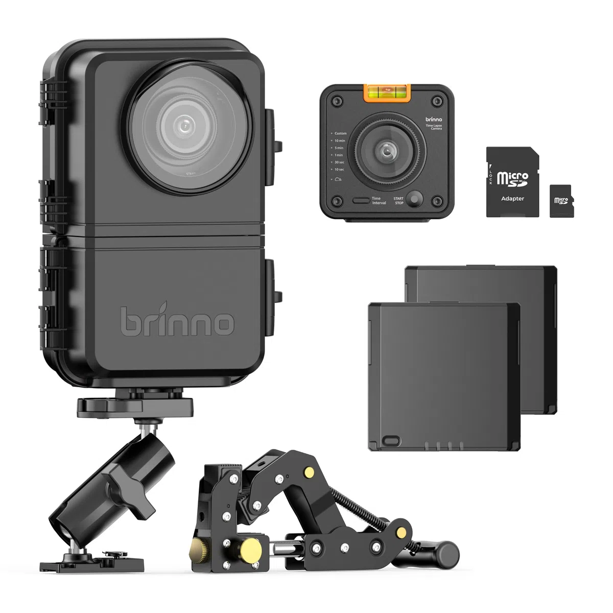 Brinno BCC5000 4K WiFi Zeitraffer-Kamera-Bundle - Fortschrittlicher Bildsensor, HDR, IP65-Gehäuse, mobile App, 6 Monate Akkulaufzeit mit erweiterten Steckplätzen, Bluetooth, Konstruktionssystem