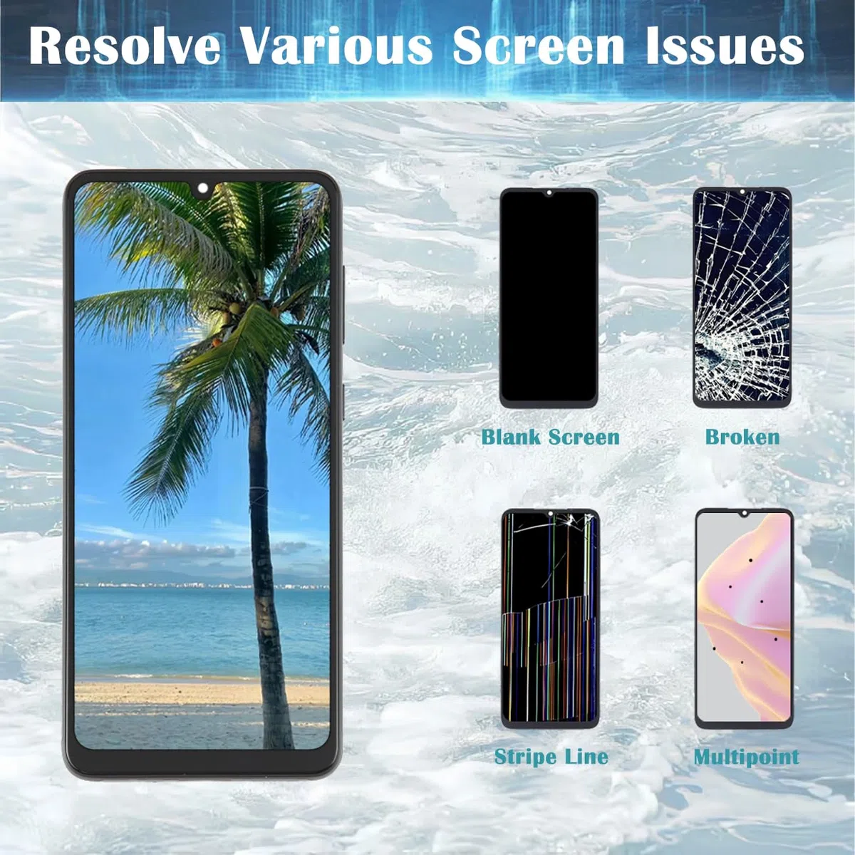 H&LYCYJ Original Display Bildschirm für Samsung Galaxy A33 5G OLED A336E A336B A336B/DS LCD Bildschirm Ersatz Assembly kit（Schwarz mit Rahmen,Fingerabdruckunterstützung